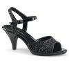 Fabulicious Drag Queen BELLE-309G - Blk Glitter/Blk Glitter