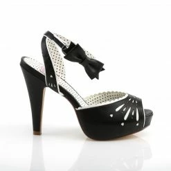 Pin Up Couture BETTIE-01 - Blk Faux Leather