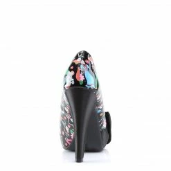 Pin Up Couture BETTIE-13 - Blk Pat-Blk Satin (Muertos Print) Vintage & Retro