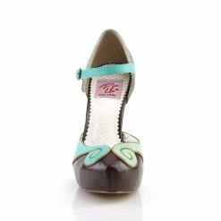 Pin Up Couture BETTIE-17 - Teal-Brown Faux Leather Vintage & Retro