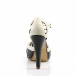 Pin Up Couture BETTIE-25 - Blk-Cream Faux Leather Vintage & Retro