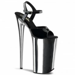 Pleaser BEYOND-009 - Blk/Slv Chrome Exotic Dancing