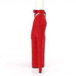 Pleaser BEYOND-087FS - Red Faux Suede/Red Faxu Suede