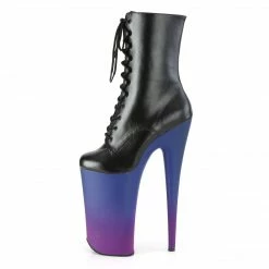 Pleaser BEYOND-1020BP - Blk Faux Leather/Blue-Purple Ombre Exotic Dancing