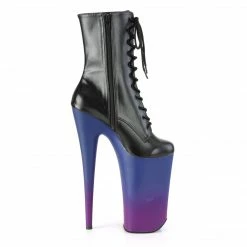 Pleaser BEYOND-1020BP - Blk Faux Leather/Blue-Purple Ombre Exotic Dancing