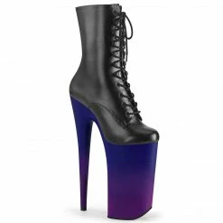 Pleaser BEYOND-1020BP - Blk Faux Leather/Blue-Purple Ombre Exotic Dancing