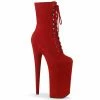 Pleaser BEYOND-1020FS - Red Faux Suede/Red Faux Suede