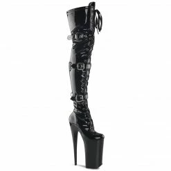 Pleaser Exotic Dancing BEYOND-3028 - Blk Str Pat/Blk