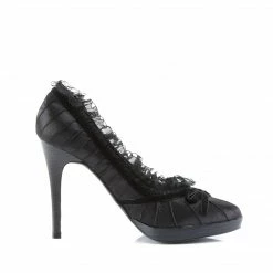 Pin Up Couture BLISS-38 - Blk Satin Vintage & Retro