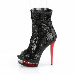 Pleaser BLONDIE-R-1008 - Blk Sequins/Blk-Red 9 Pleaser BLONDIE-R-1008 - Blk Sequins/Blk-Red