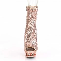 Pleaser BLONDIE-R-1008 - Rose Gold Sequins/Rose Gold Chrome Exotic Dancing