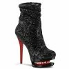 Pleaser BLONDIE-R-1009 - Blk Sequins/Blk-Red Exotic Dancing