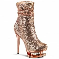 Pleaser BLONDIE-R-1009 - Rose Gold Sequins/Rose Gold Chrome