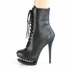 Pleaser BLONDIE-R-1020 - Blk Faux Leather/Blk Matte Exotic Dancing