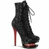 Pleaser BLONDIE-R-1020 - Blk Sequins/Blk-Red