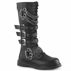 Demonia BOLT-450 - Blk Vegan Leather Punk & Goth