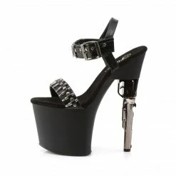 Pleaser BONDGIRL-712 - Blk Faux Leather/Blk Matte
