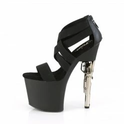 Pleaser BONDGIRL-769 - Blk Elastic Band-Faux Le/Blk Matte Exotic Dancing