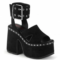 Demonia CAMEL-102 - Blk Vegan Suede Punk & Goth