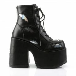 Demonia CAMEL-201 - Blk-Slv Hologram Vegan Leather Punk & Goth