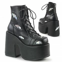 Demonia CAMEL-201 - Blk-Slv Hologram Vegan Leather Punk & Goth