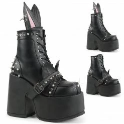 Demonia CAMEL-202 - Blk Vegan Leather Punk & Goth