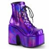 Demonia CAMEL-203 - Purple Hologram Vegan Leather