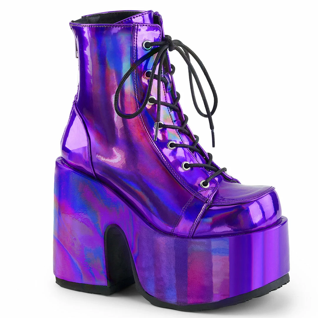 Demonia CAMEL-203 - Purple Hologram Vegan Leather 3 Demonia CAMEL-203 - Purple Hologram Vegan Leather