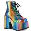 Demonia CAMEL-203 - Rainbow Iridescent Vegan Leather Punk & Goth