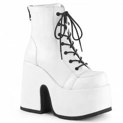 Demonia CAMEL-203 - Wht Vegan Leather Punk & Goth