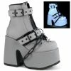 Demonia CAMEL-205 - Grey Reflective Vegan Leather Punk & Goth 2 Demonia CAMEL-205 - Grey Reflective Vegan Leather Punk & Goth
