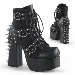 Demonia Punk & Goth CHARADE-100 - Blk Vegan Leather-Suede