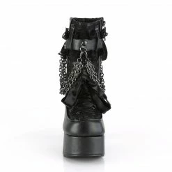 Demonia CHARADE-110 - Blk Vegan Leather-Lace Overlay