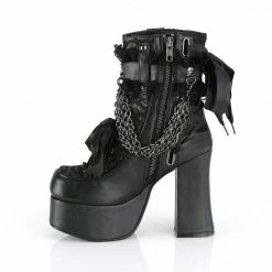 Demonia CHARADE-110 - Blk Vegan Leather-Lace Overlay