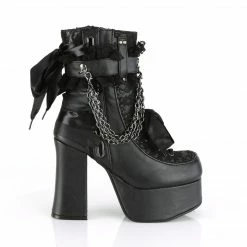Demonia CHARADE-110 - Blk Vegan Leather-Lace Overlay