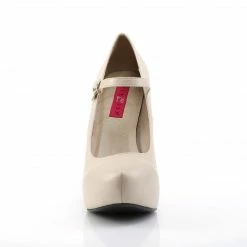 Pleaser Pink Label CHLOE-02 - Cream Faux Leather