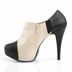 Pleaser Pink Label CHLOE-11 - Blk-Cream Faux Leather