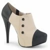 Pleaser Pink Label CHLOE-11 - Blk-Cream Faux Leather 2 Pleaser Pink Label CHLOE-11 - Blk-Cream Faux Leather
