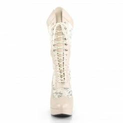 Pleaser Pink Label CHLOE-115 - Cream Faux Leather