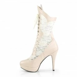 Pleaser Pink Label CHLOE-115 - Cream Faux Leather