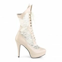 Pleaser Pink Label CHLOE-115 - Cream Faux Leather