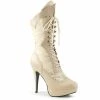 Pleaser Pink Label CHLOE-115 - Cream Faux Leather