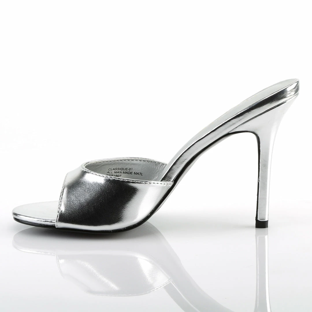 Pleaser CLASSIQUE-01 - Slv Metallic Pu 5 Pleaser CLASSIQUE-01 - Slv Metallic Pu