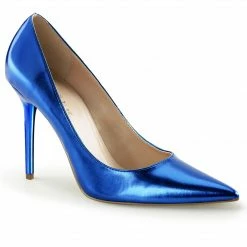 Pleaser CLASSIQUE-20 - Blue Metallic Pu Drag Queen