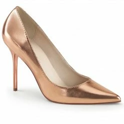 Pleaser Drag Queen CLASSIQUE-20 - Rose Gold Metallic Pu