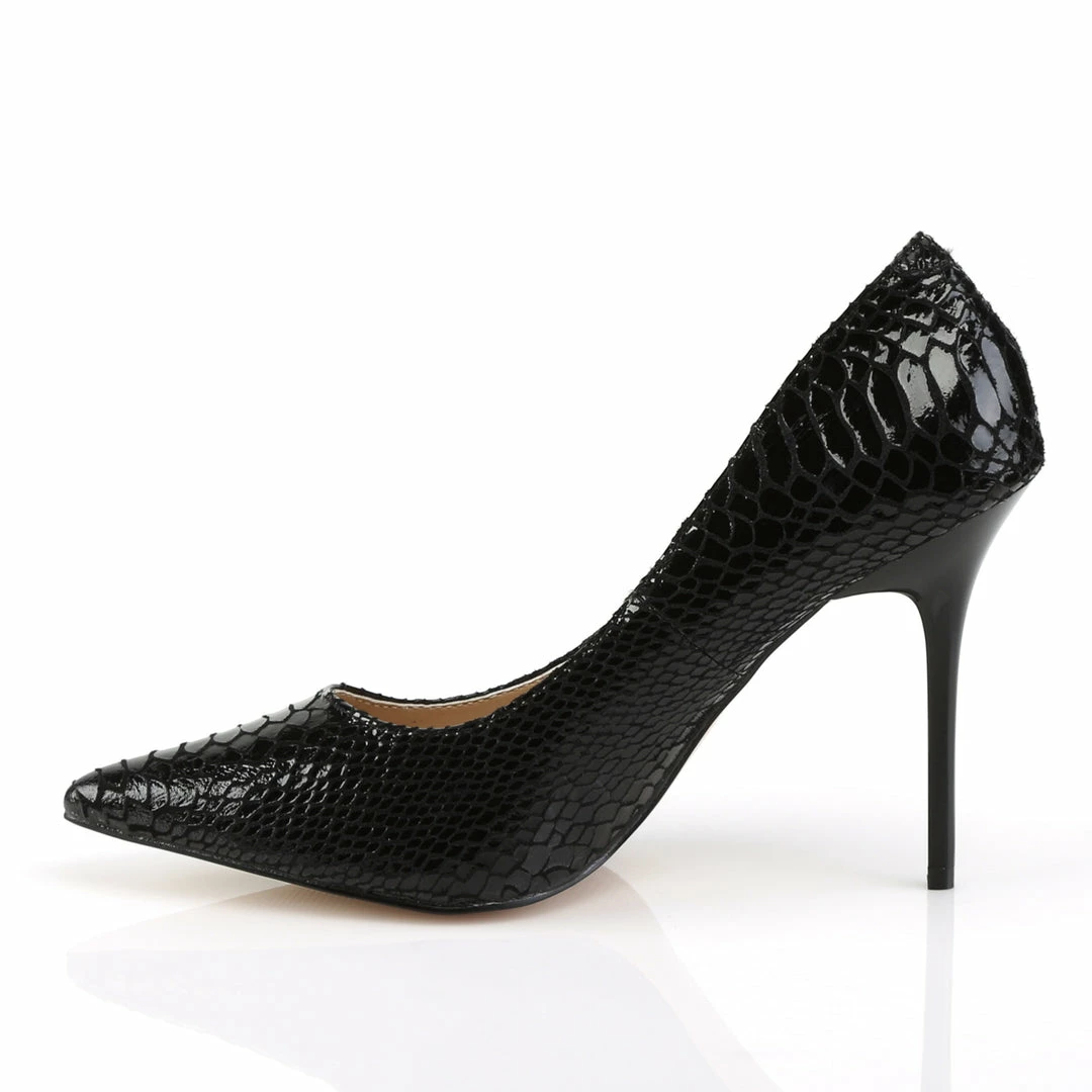 Pleaser CLASSIQUE-20SP - Blk Snake-Print Leather 5 Pleaser CLASSIQUE-20SP - Blk Snake-Print Leather