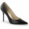 Pleaser CLASSIQUE-20SP - Blk Snake-Print Leather