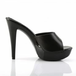 Fabulicious COCKTAIL-501L - Blk Leather/Blk Party & Prom
