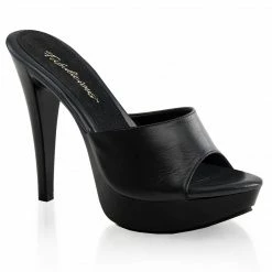 Fabulicious COCKTAIL-501L - Blk Leather/Blk Party & Prom