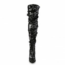 Pleaser Drag Queen COURTLY-3011 - Blk Sequins